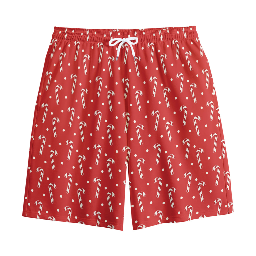 Candy Cane Polka Dot Pattern Print Cotton Shorts