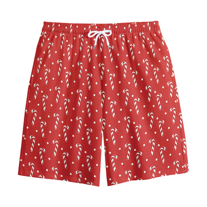 Candy Cane Polka Dot Pattern Print Cotton Shorts