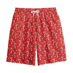 Candy Cane Polka Dot Pattern Print Cotton Shorts