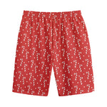 Candy Cane Polka Dot Pattern Print Cotton Shorts