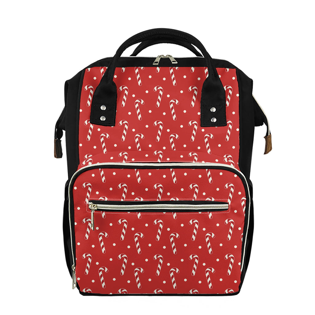 Candy Cane Polka Dot Pattern Print Diaper Bag