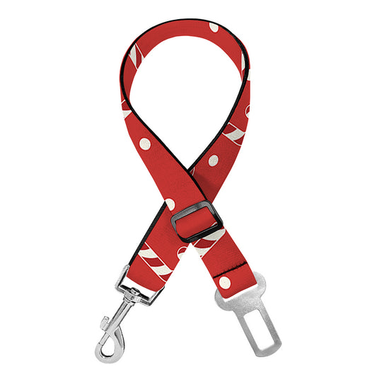 Candy Cane Polka Dot Pattern Print Dog Seat Belt