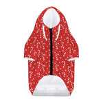 Candy Cane Polka Dot Pattern Print Dog Zip Up Hoodie