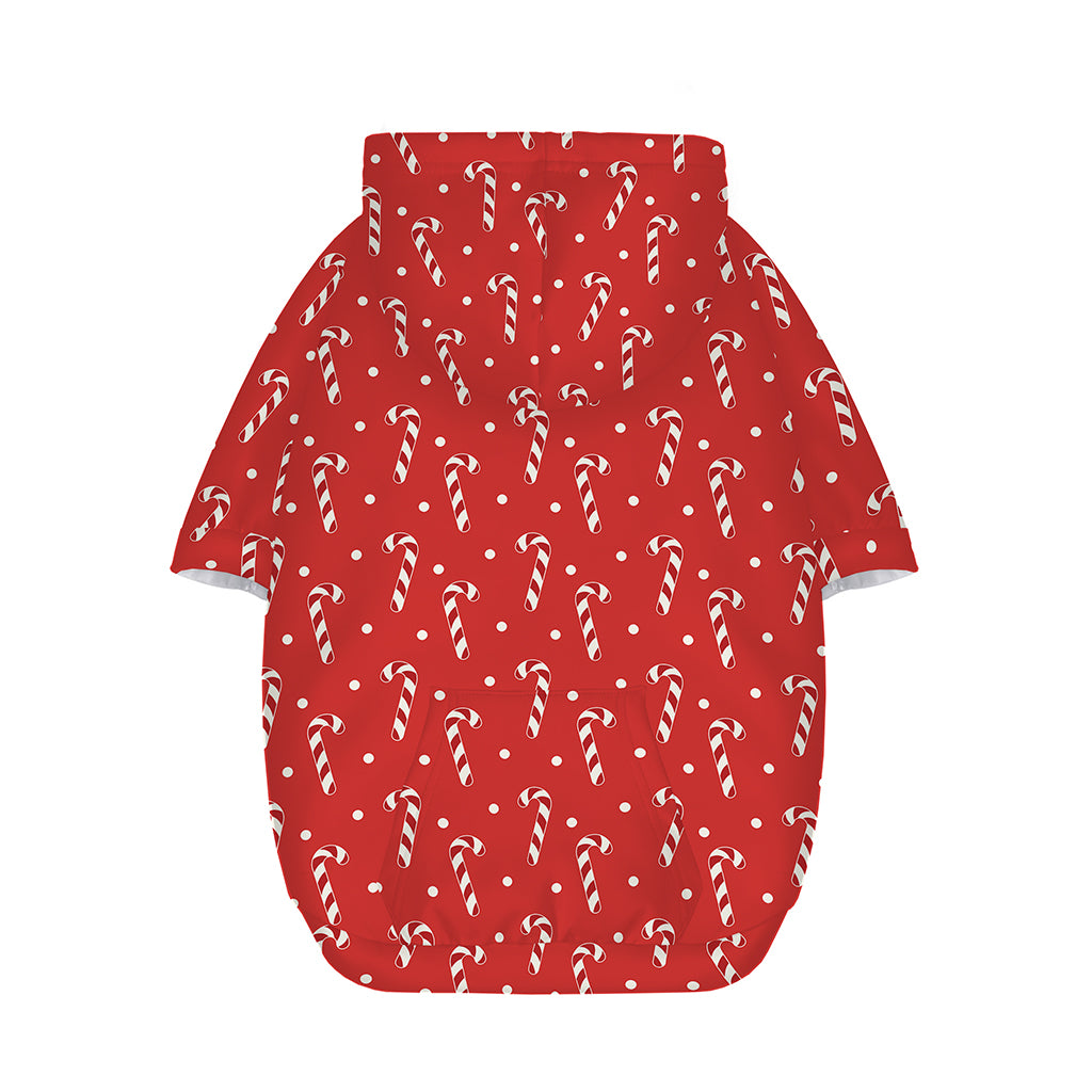 Candy Cane Polka Dot Pattern Print Dog Zip Up Hoodie