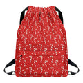 Candy Cane Polka Dot Pattern Print Drawstring Backpack
