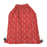 Candy Cane Polka Dot Pattern Print Drawstring Bag