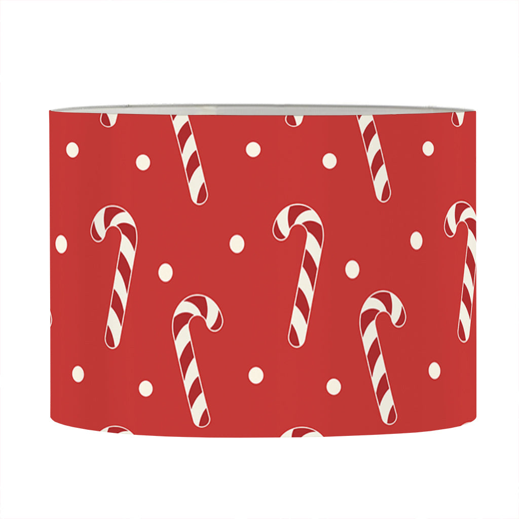 Candy Cane Polka Dot Pattern Print Drum Lamp Shade