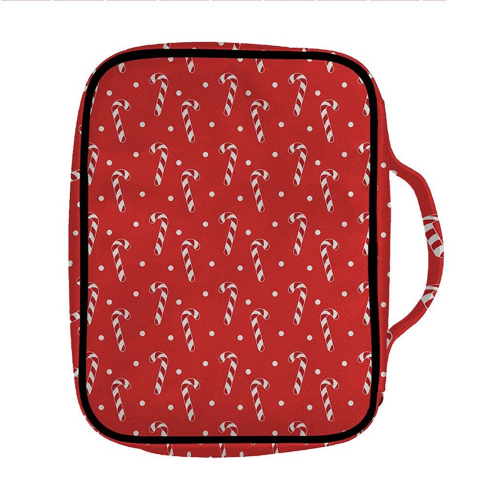 Candy Cane Polka Dot Pattern Print Front Pocket Bible Bag