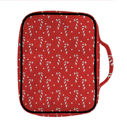 Candy Cane Polka Dot Pattern Print Front Pocket Bible Bag