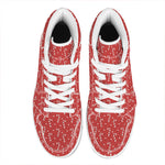 Candy Cane Polka Dot Pattern Print High Top Leather Sneakers