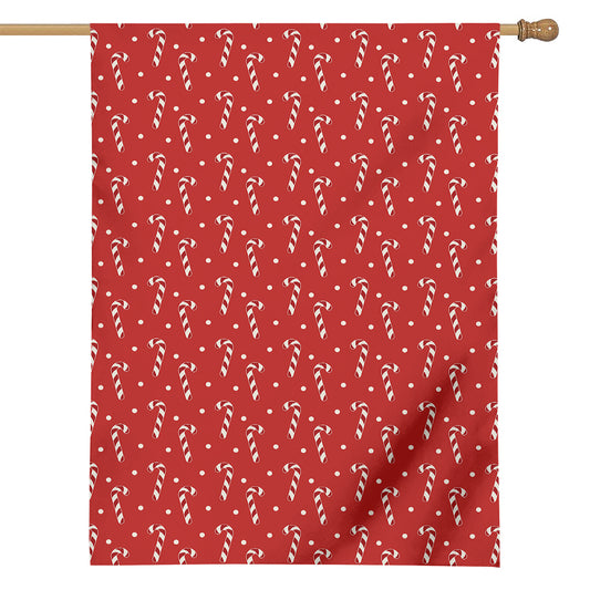 Candy Cane Polka Dot Pattern Print House Flag