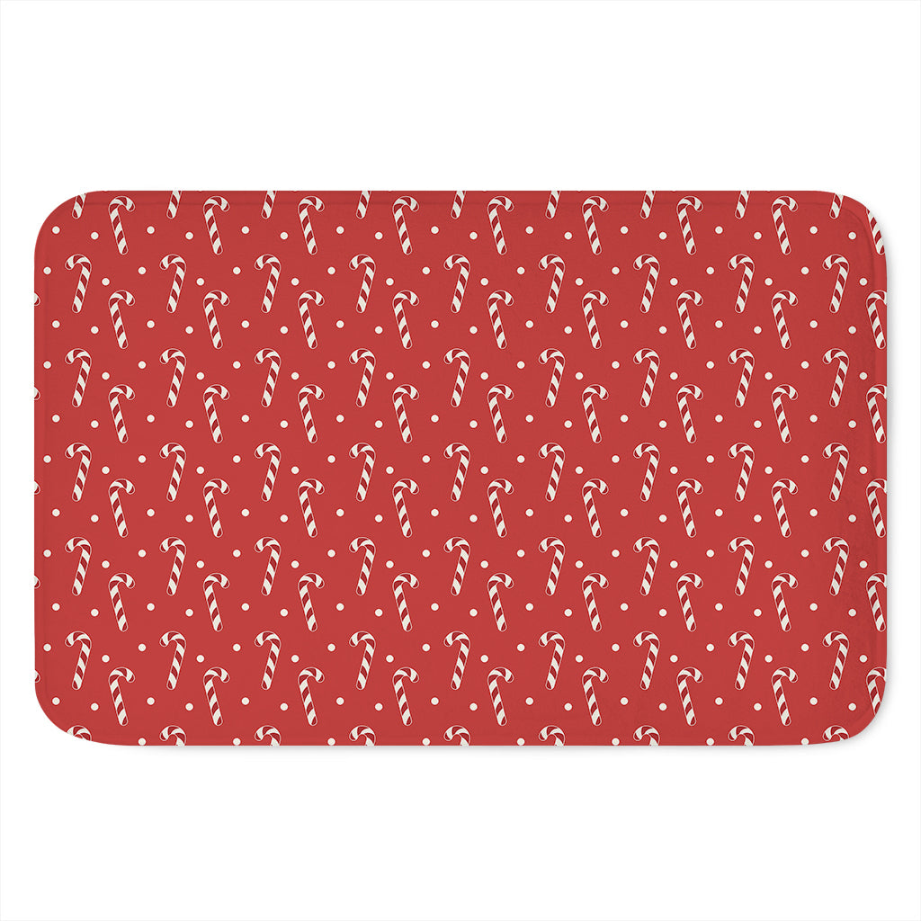 Candy Cane Polka Dot Pattern Print Indoor Door Mat