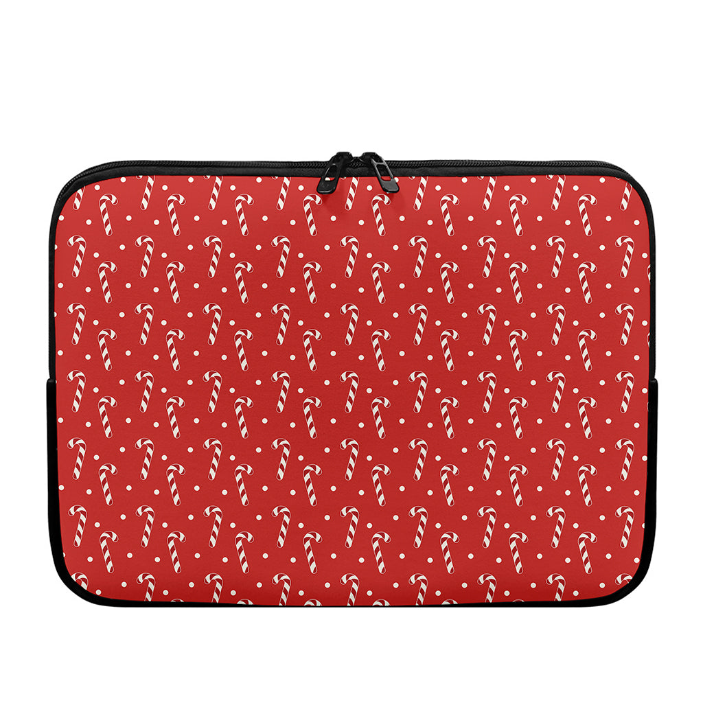 Candy Cane Polka Dot Pattern Print Laptop Sleeve