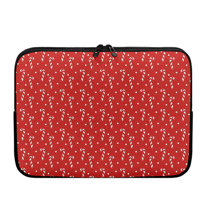 Candy Cane Polka Dot Pattern Print Laptop Sleeve