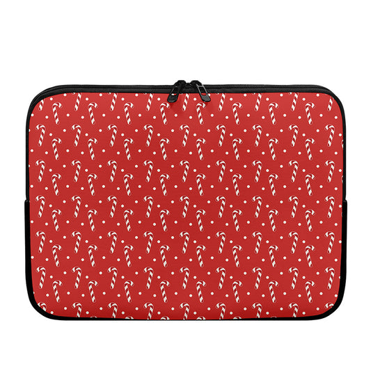 Candy Cane Polka Dot Pattern Print Laptop Sleeve