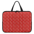 Candy Cane Polka Dot Pattern Print Laptop Sleeve With Handle