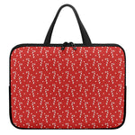 Candy Cane Polka Dot Pattern Print Laptop Sleeve With Handle