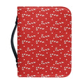 Candy Cane Polka Dot Pattern Print Leather Bible Cover