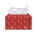 Candy Cane Polka Dot Pattern Print Leather Tissue Box Cover
