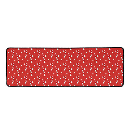 Candy Cane Polka Dot Pattern Print Long Kitchen Mat