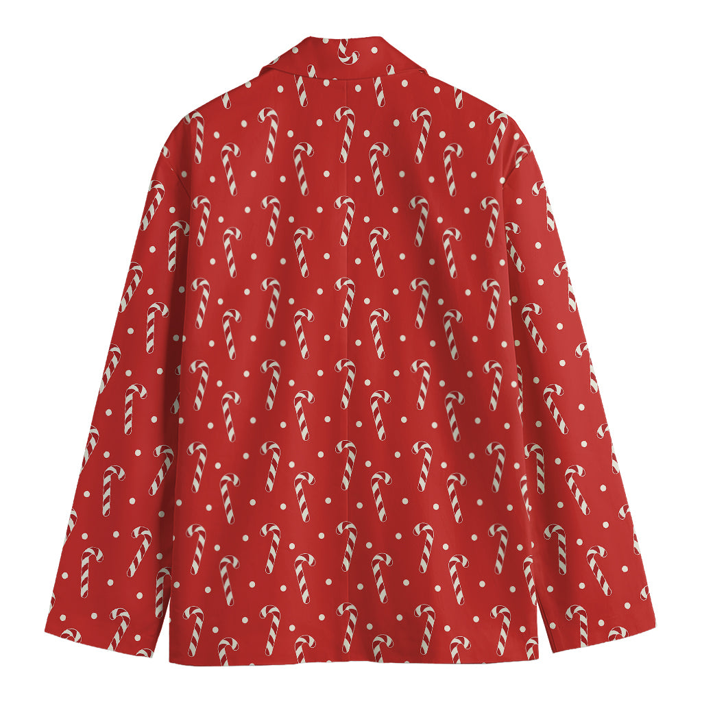 Candy Cane Polka Dot Pattern Print Men's Blazer