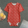 Candy Cane Polka Dot Pattern Print Men's Bodysuit