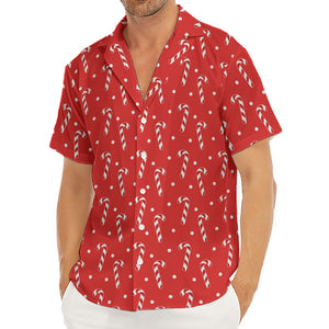 Candy Cane Polka Dot Pattern Print Men's Deep V-Neck Shirt