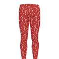Candy Cane Polka Dot Pattern Print Men's Leggings