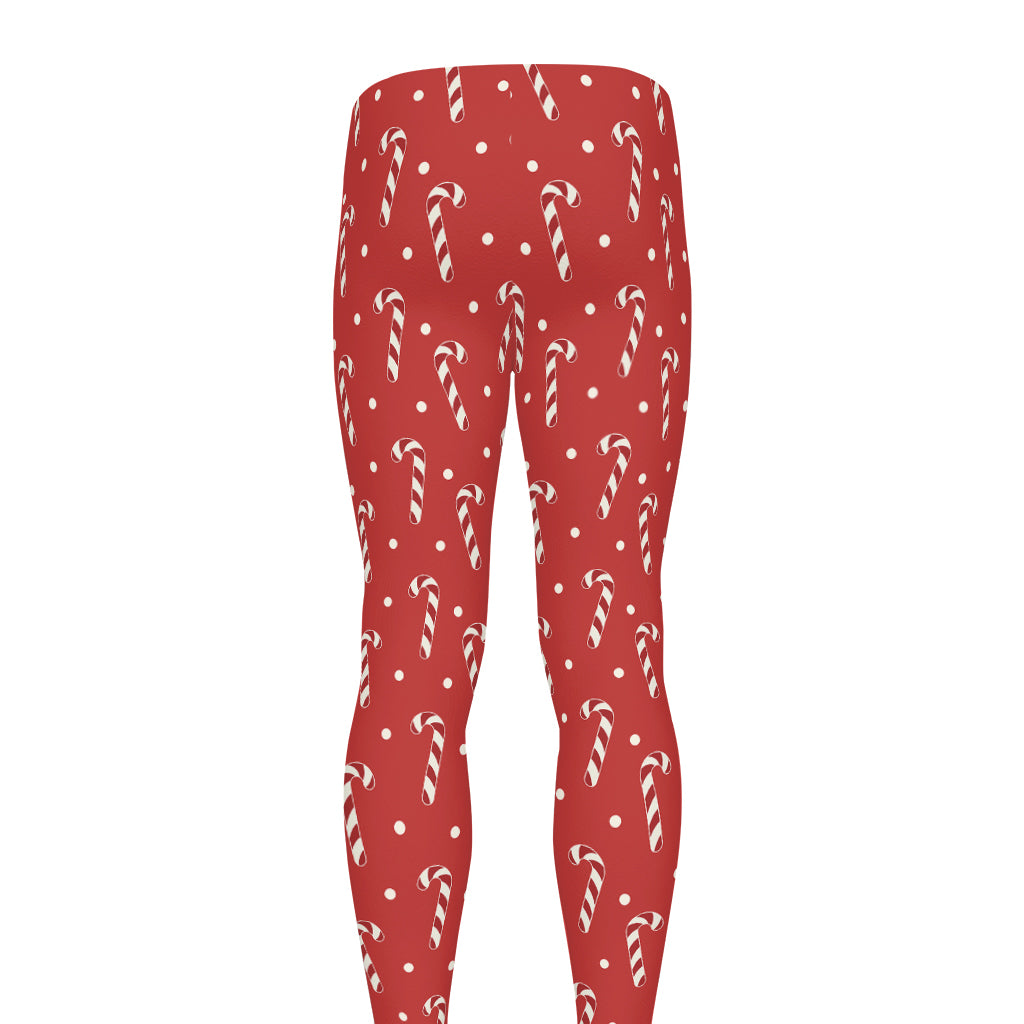 Candy Cane Polka Dot Pattern Print Men's leggings