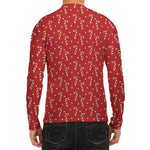 Candy Cane Polka Dot Pattern Print Men's Long Sleeve Rash Guard