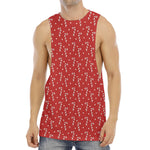 Candy Cane Polka Dot Pattern Print Men's Muscle Tank Top