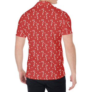 Candy Cane Polka Dot Pattern Print Men's Shirt