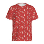 Candy Cane Polka Dot Pattern Print Men's Sports T-Shirt