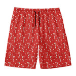 Candy Cane Polka Dot Pattern Print Men's Swim Trunks