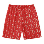Candy Cane Polka Dot Pattern Print Men's Swim Trunks