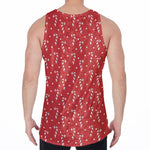Candy Cane Polka Dot Pattern Print Men's Velvet Tank Top