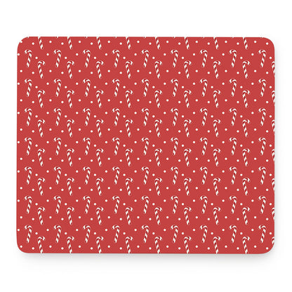 Candy Cane Polka Dot Pattern Print Mouse Pad