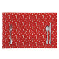 Candy Cane Polka Dot Pattern Print Placemat