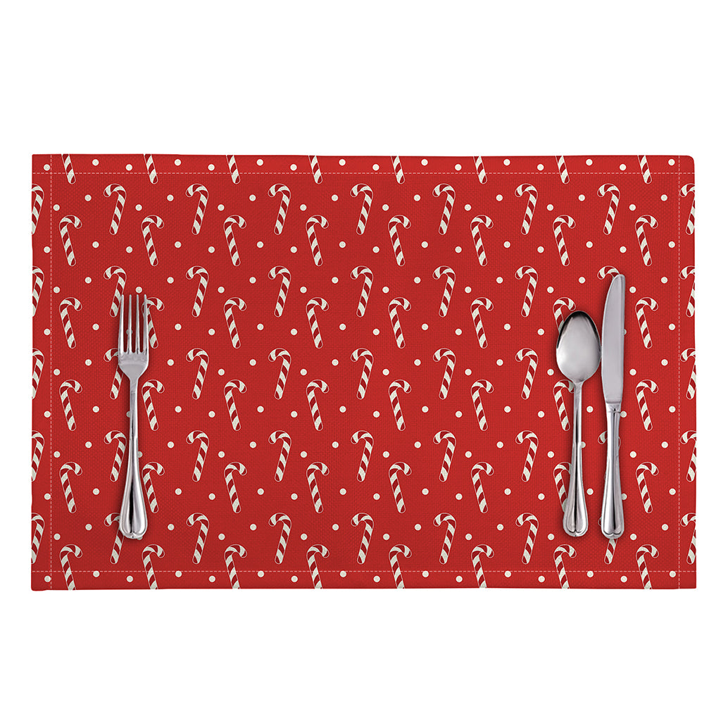 Candy Cane Polka Dot Pattern Print Placemat