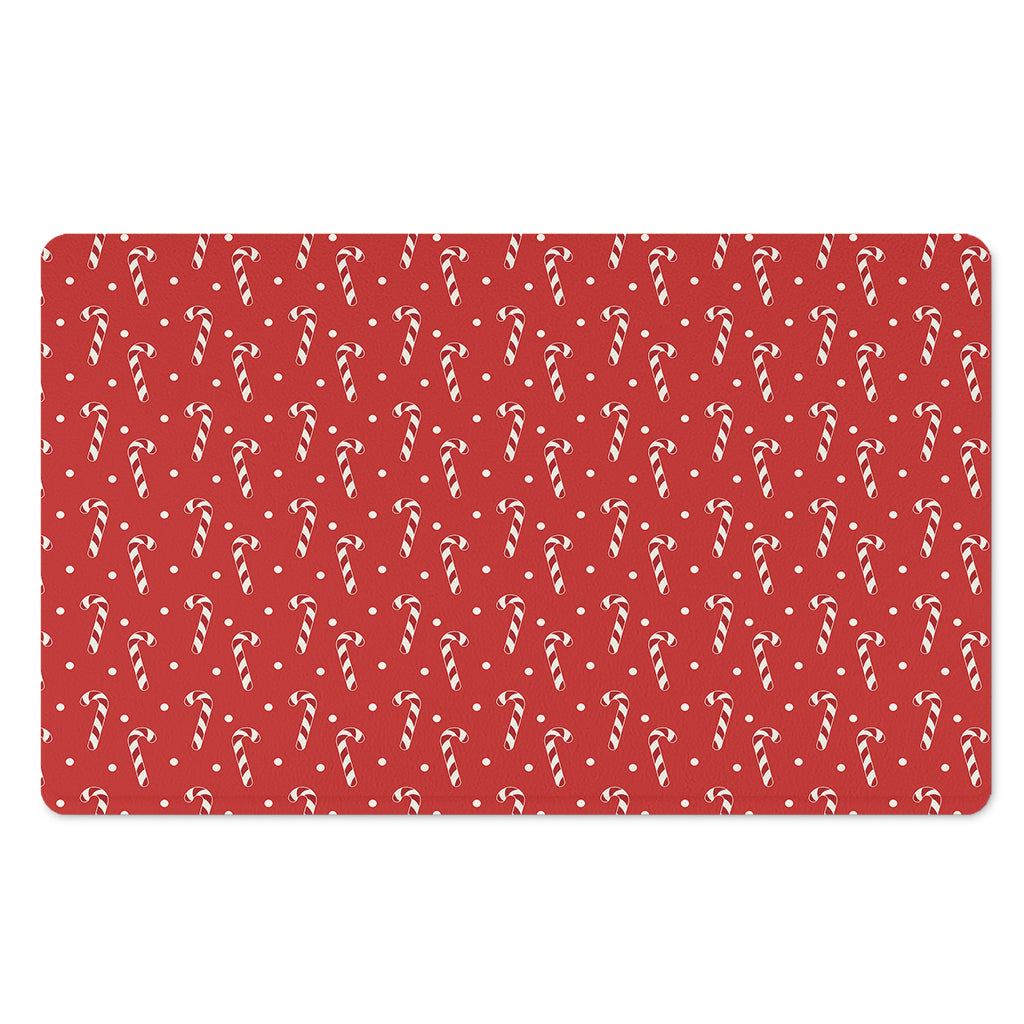 Candy Cane Polka Dot Pattern Print Polyester Doormat