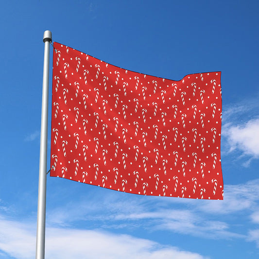 Candy Cane Polka Dot Pattern Print Polyester Flag