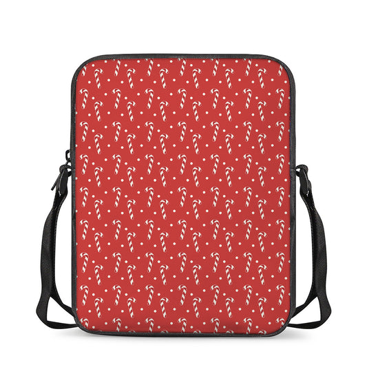 Candy Cane Polka Dot Pattern Print Rectangular Crossbody Bag