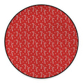 Candy Cane Polka Dot Pattern Print Round Floor Mat