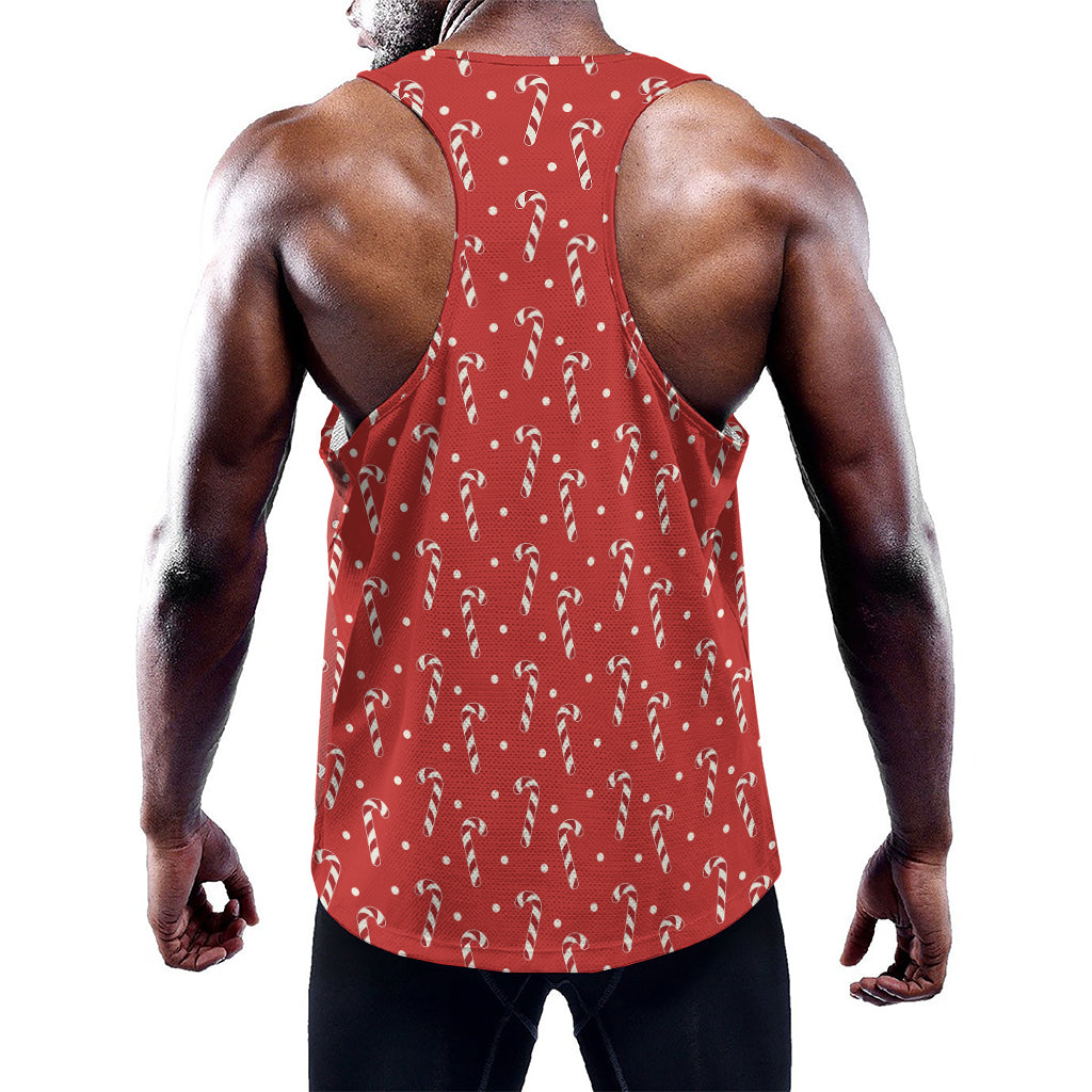 Candy Cane Polka Dot Pattern Print Training Tank Top