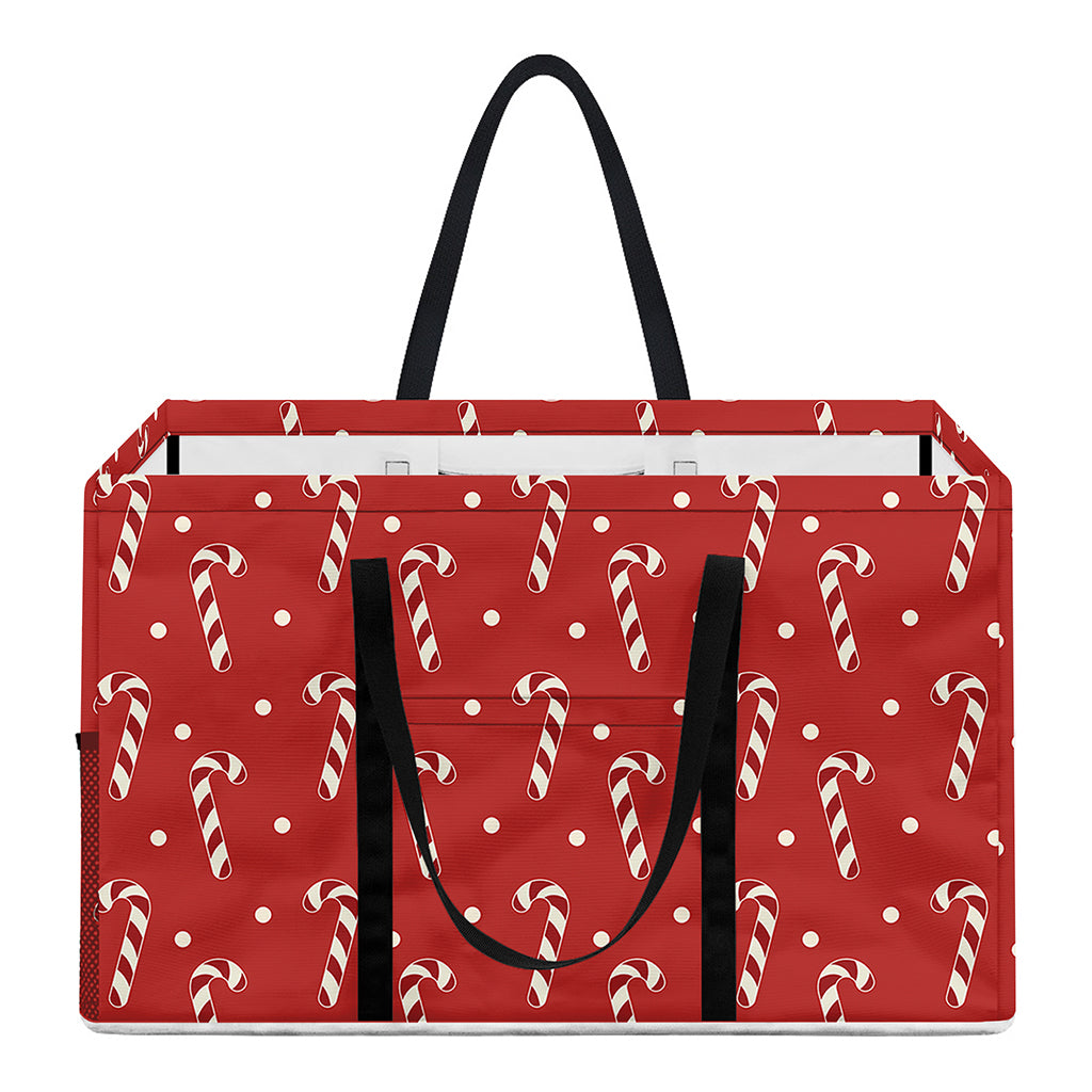 Candy Cane Polka Dot Pattern Print Utility Tote Bag