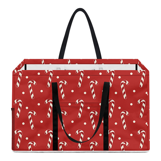 Candy Cane Polka Dot Pattern Print Utility Tote Bag