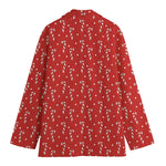 Candy Cane Polka Dot Pattern Print Women's Blazer