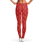 Candy Cane Polka Dot Pattern Print Women's Leggings