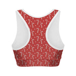 Candy Cane Polka Dot Pattern Print Women's Sports Bra