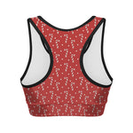 Candy Cane Polka Dot Pattern Print Women's Sports Bra